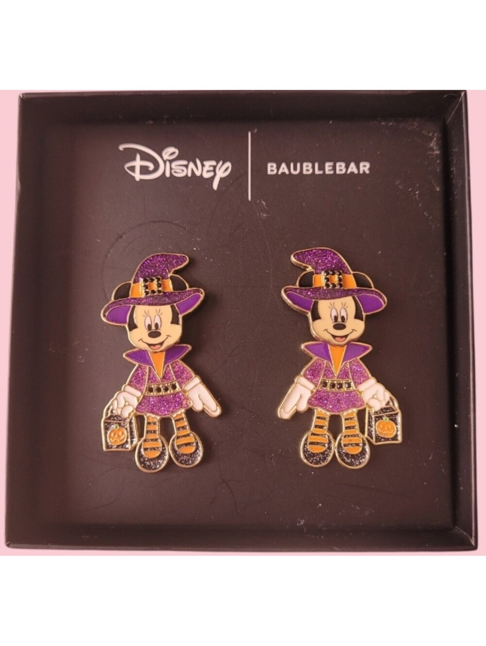 Disney Baublebar Minnie Mouse Halloween Pumpkin Haunt Trick-or-treat Earrings